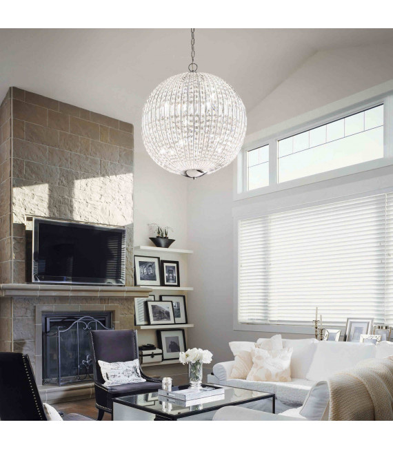 LUXOR crystal chrome colgante 6 luces