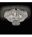 Plafonnier Chrome en cristal CAESAR 6 ampoules
