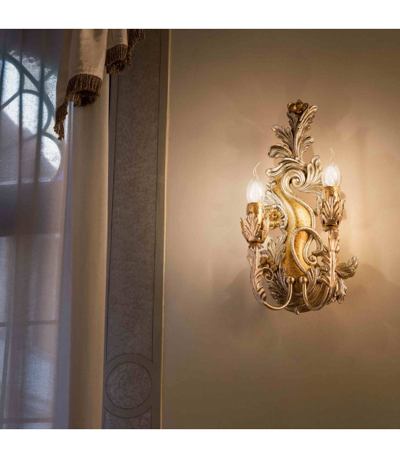 CARMEN Aplique de plata 2 bombillas