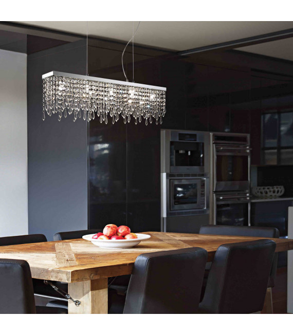 Pendente trasparente in cristallo GIADA CLEAR 5 lampadine