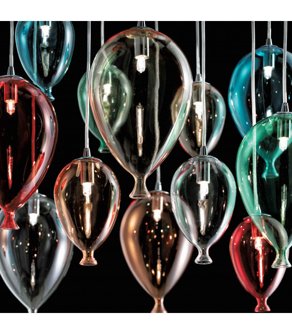 Lampada a sospensione CLOWN multicolore 12 lampadine