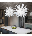 White LEAVES pendant light 8 bulbs