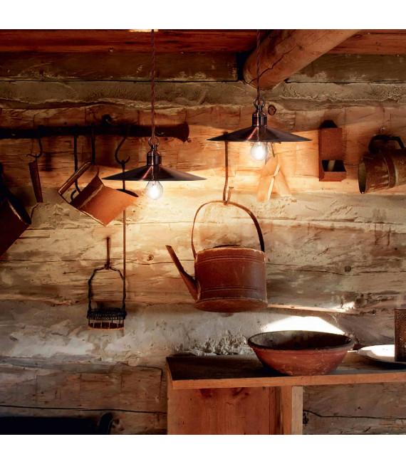 CANTINA Lampadario a sospensione in rame 1 lampadina