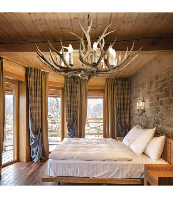 Beige CHALET 2-light wall light
