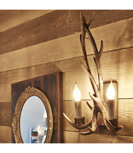 Beige CHALET 2-Licht Wandleuchte
