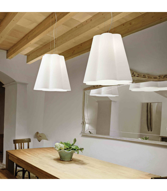White SESTO pendant light 1 bulb Diameter 50 Cm