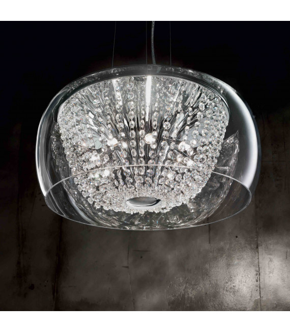 AUDI-61 Chrom Kristall Pendelleuchte 8 Lichter