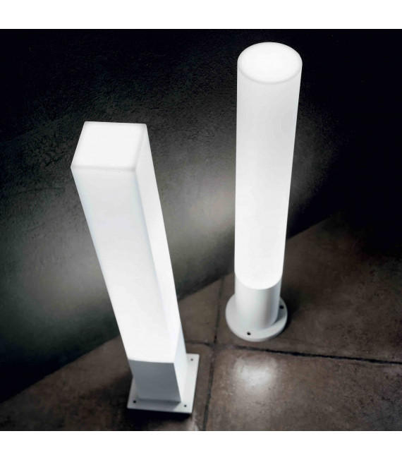 EDO OUTDOOR Weiße Stehlampe 1 Aluminiumbirne