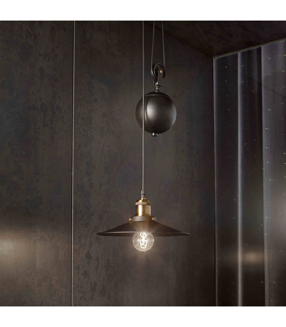 Black pendant lamp UP AND DOWN 1 bulb
