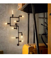 Plafonnier Noir PLUMBER 8 ampoules