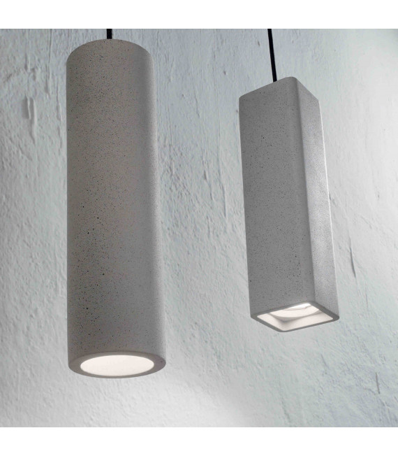 Suspension Cement OAK 1 bulb Width 42 Cm