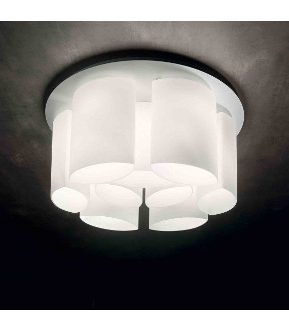 White ceiling lamp ALMOND 9 bulbs