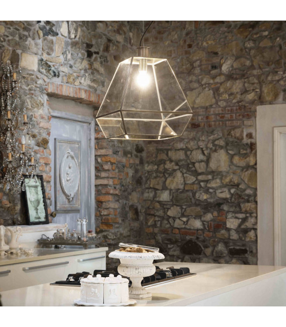 ORANGERIE Lampada a sospensione marrone 1 lampadina in metallo