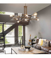 Pendant light antique brass TRIUMPH 8 bulbs