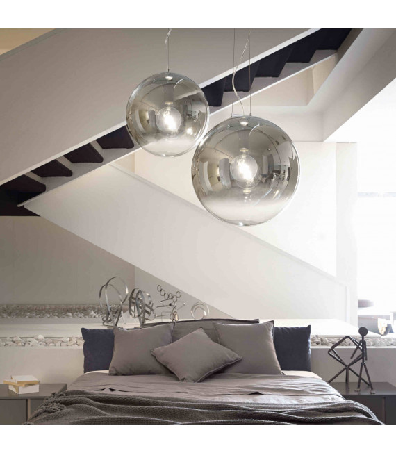 Sospensione Cromata MAPA FADE 1 Lampadina Diametro 30 Cm