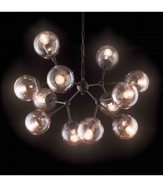 Lampada a sospensione KEPLER nera 12 lampadine