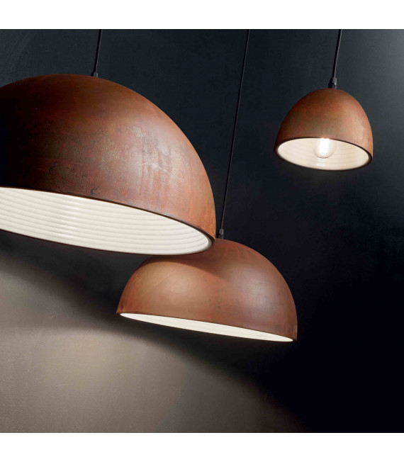 Corten FOLK Sospensione 1 Lampadina Larghezza 30 Cm