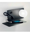 BOOK black wall light 2 bulbs