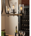 Chandelier Angelo en chêne / en ardoise en métal gris
