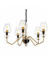 Chandelier Armand Peinture noire plaquée en laiton et charbon de bois 40