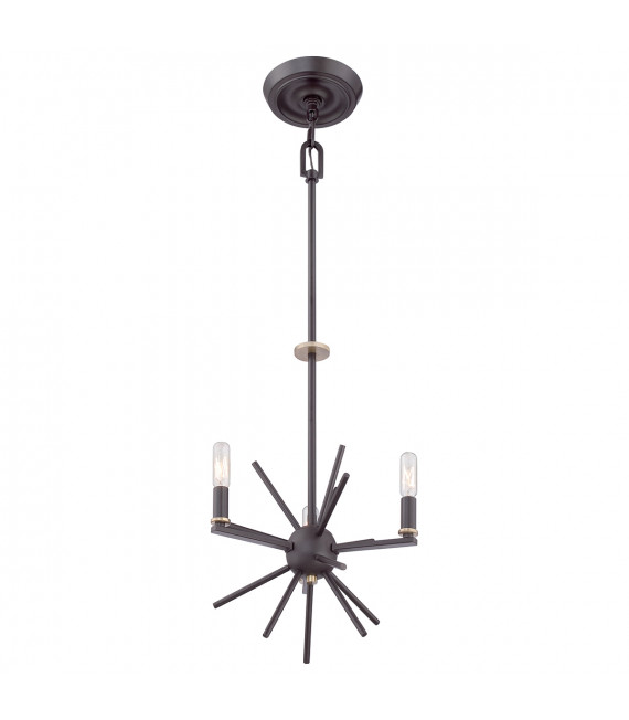 Chandelier Carnegie Bronze occidental 31,8 Cm