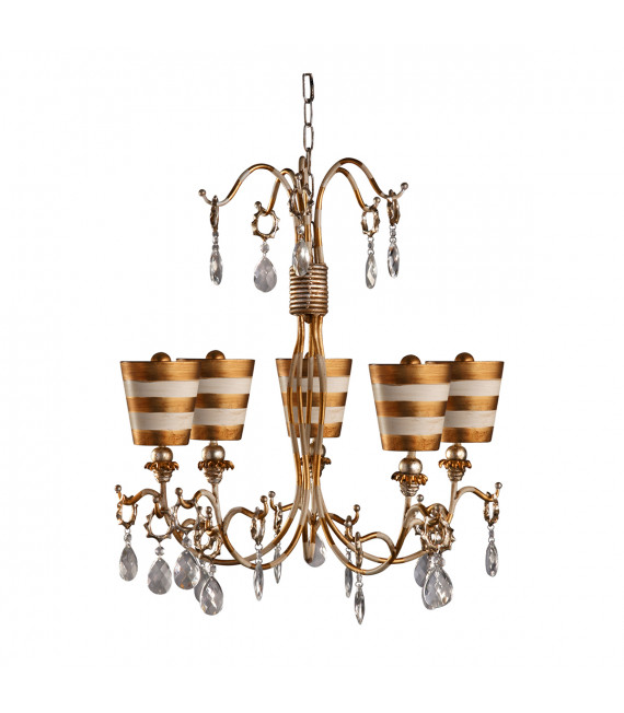 Chandelier Tivoli Patina d'or et de crème 64