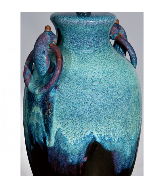 Lampe de table Amphora Glaçure turquoise 85 Cm