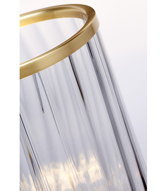 Lampe de table Arno Laiton de métaux de métaux - Verrerie Fumée