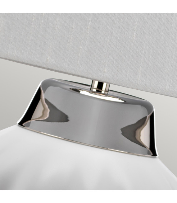 Lampe de table Bexley Nickel blanc / poli 30 Cm