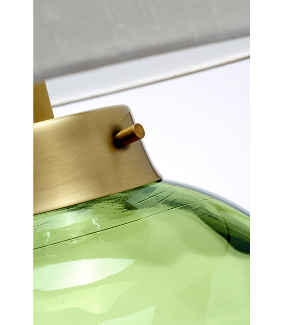 Lampe de table Kara Laiton de métaux vieux laiton - verrerie vert foncé 55,5 Cm