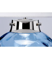 Lampe de table Kara Nickel poli métallique - Verrerie bleue 55,5 Cm
