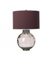 Lampe de table Kara Nickel poli métallique - Verrerie Fumée 55