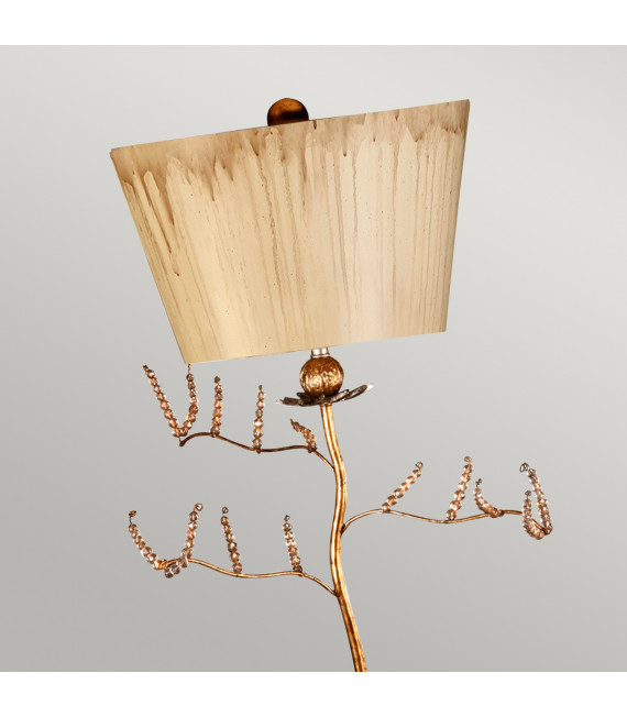 Lampe de table Kristal Feuille de mastic et or 91 Cm
