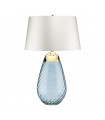 Lampe de table Lena Verre bleu teinté / ombre blanc cassé 74 Cm