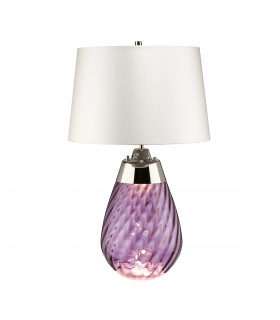 Lampe de table Lena Verre teinté de prune / ombre blanc cassé 60