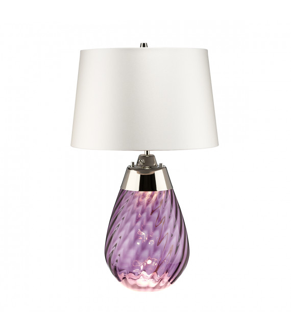 Lampe de table Lena Verre teinté de prune / ombre blanc cassé 60