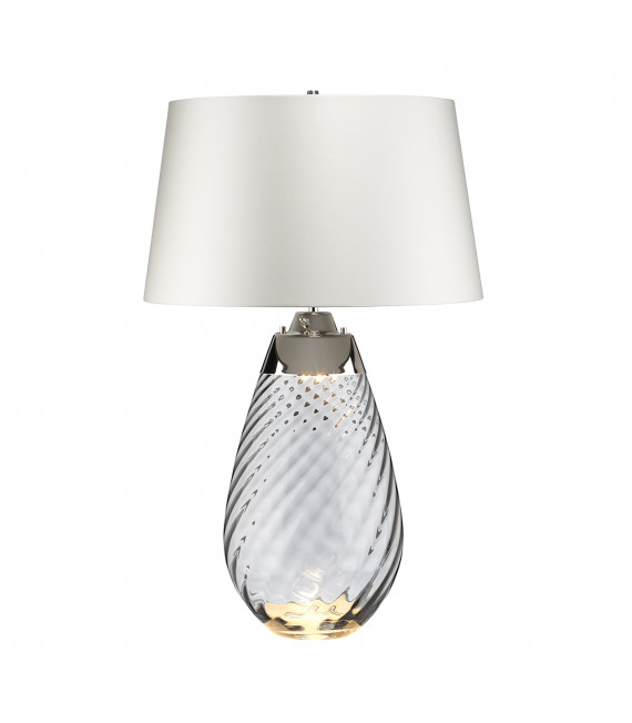 Lampe de table Lena Verre teinté fumée / ombre blanc cassé 74 Cm