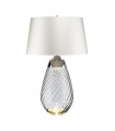 Lampe de table Lena Verre teinté fumée / ombre blanc cassé 74 Cm