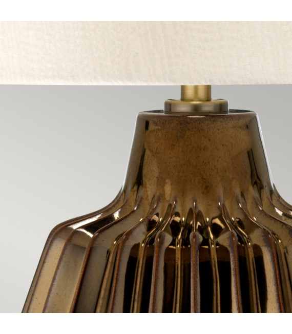 Lampe de table Newham Bronze céramique / ombre de perles 55 Cm
