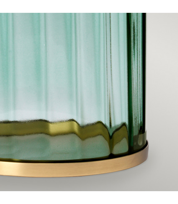 Lampe de table Reno Laiton de métaux de métaux - verrerie verte 35,5 Cm