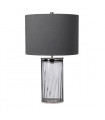 Lampe de table Reno Nickel poli métallique - Verrerie Fumée 35