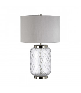Lampe de table Sola Nickel poli en métal - Verrerie Clear 30 Cm