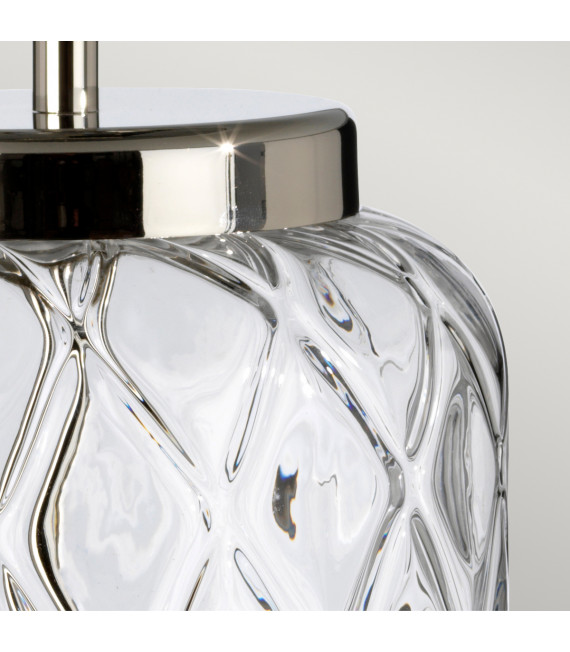 Lampe de table Sola Nickel poli en métal - Verrerie Clear 30 Cm