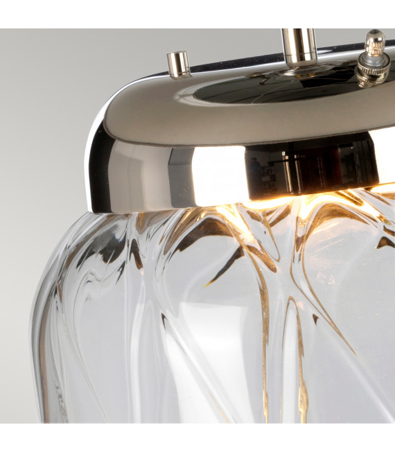Lampe de table Sola Nickel poli en métal - Verrerie Clear 41 Cm