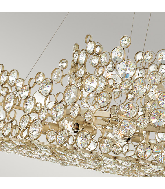 Chandelier Linear  Anya Feuille d'argent 33,8 Cm