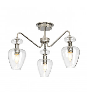 Plafonnier Armand Nickel poli avec des nuances de verre claire 36