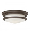 Plafonnier Hadrian Bronze frotté d'huile avec verre opale 30