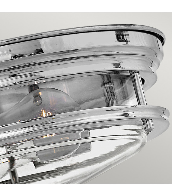 Plafonnier Hadrian Chrome avec verre clair 30,5 Cm