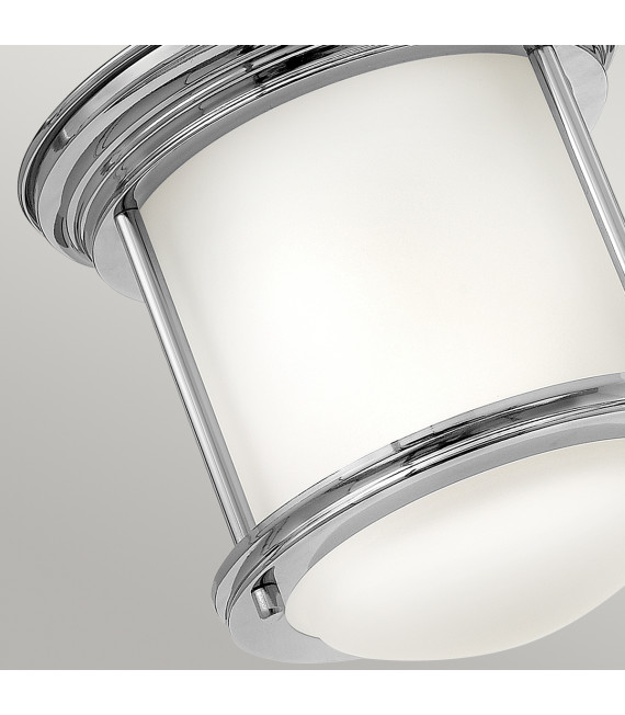 Plafonnier Hadrian Chrome avec verre opale 19,6 Cm