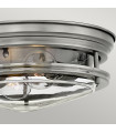 Plafonnier Hadrian Nickel antique avec verre clair 30,5 Cm